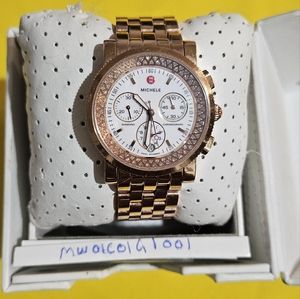 Michele Rosegold Diamond Watch